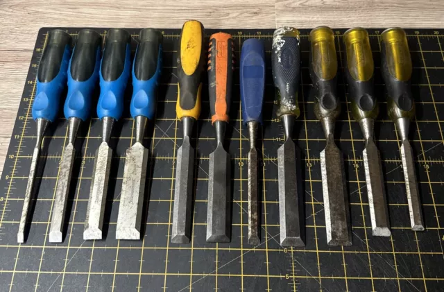 Bevel Edge Chisels Job Lot - Stanley - Bahco - Marples - Silverline - JCB