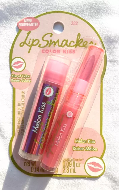 Lip Smacker Color Kiss Melon Kiss Balm + Gloss 2 piece set #332  Bonne Bell