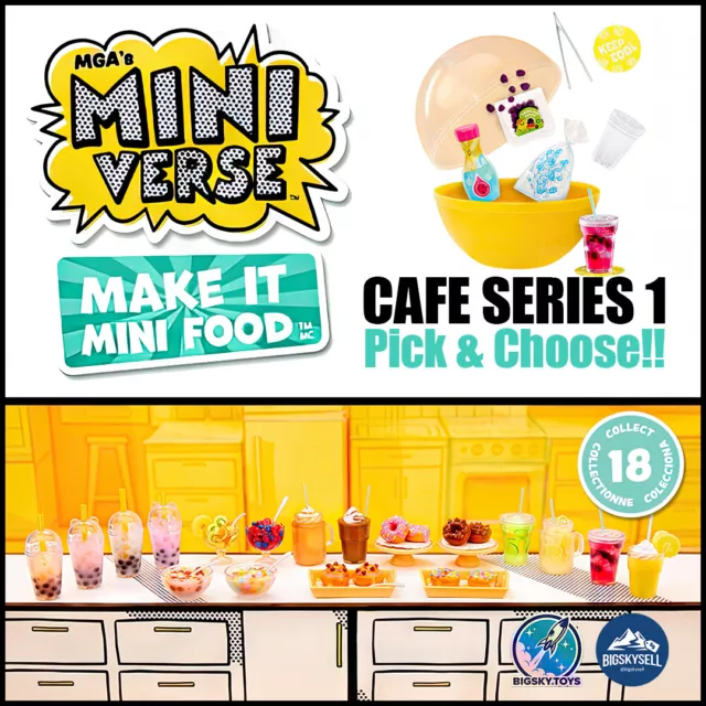 MGA Miniverse Make It Mini Food CAFE SERIE 1 Kit Artesanal - ¡Elige y elige!¡!