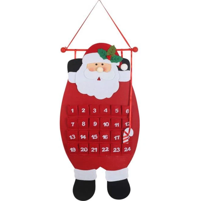 SANTA CHRISTMAS ADVENT Calendar 2026 3D Felt Hanging Santa Advent ...