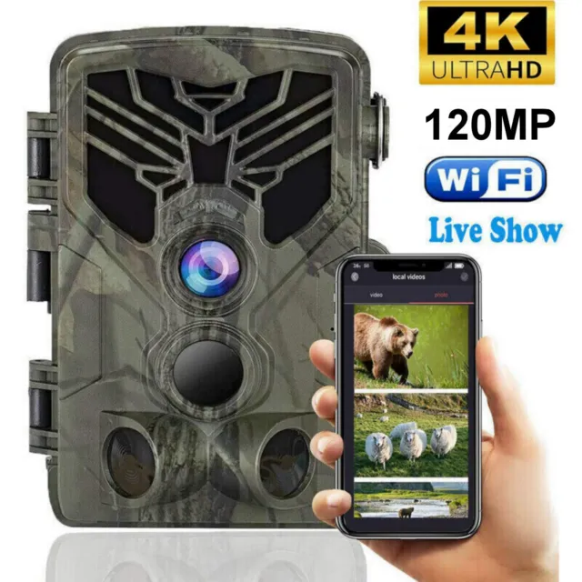 120MP Wildkamera WLAN Bluetooth 4K App Jagdkamera Handyübertragung Nachtsicht