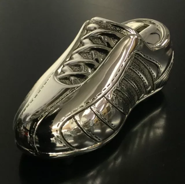 Personalised Silver Plated Football Boot Money Box Christening Birthday Gift