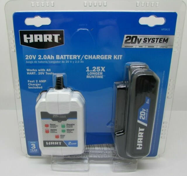 HART 2.0AH LIION Battery / Charger Kit 20V Lithium System HPSK11 44.