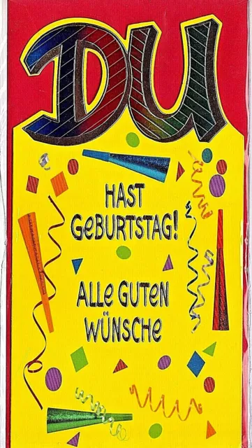 DU HAST GEBURTSTAG Geburtstagskarte Hologramm Karte mit Umschlag & in Folie NEU EUR 1,45 