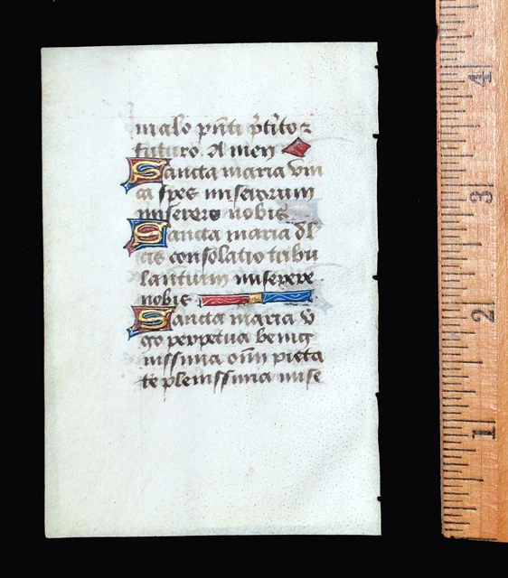 c. 1500 MEDIEVAL BOOK OF HOURS LEAF, FRANCE, ILLUMINATED MANUSCRIPT on VELLUM c. 1500 MEDIEVAL BOOK OF HOURS LEAF, FRANCE, ILLUMINATED MANUSCRIPT on VELLUM