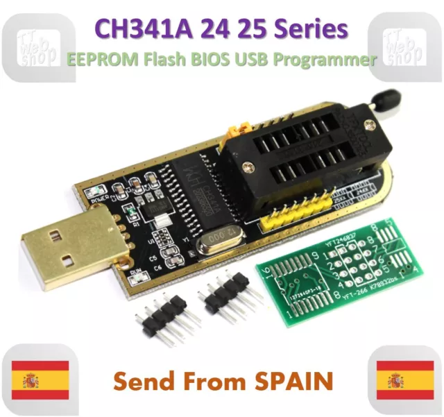 CH341A 24 25 Series EEPROM Flash BIOS USB Programmer with Software & Driver