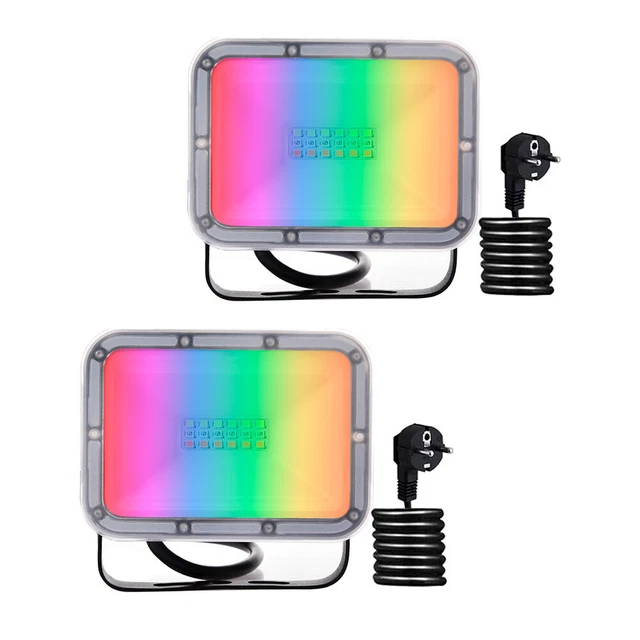 2x 10W LED Fluter Außen Strahler Flutlicht Scheinwerfer Garten Lampe RGB Dimmbar