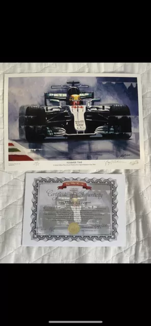 Lewis hamilton Helmet Mercedes F1 greg tillett limited print hammer time