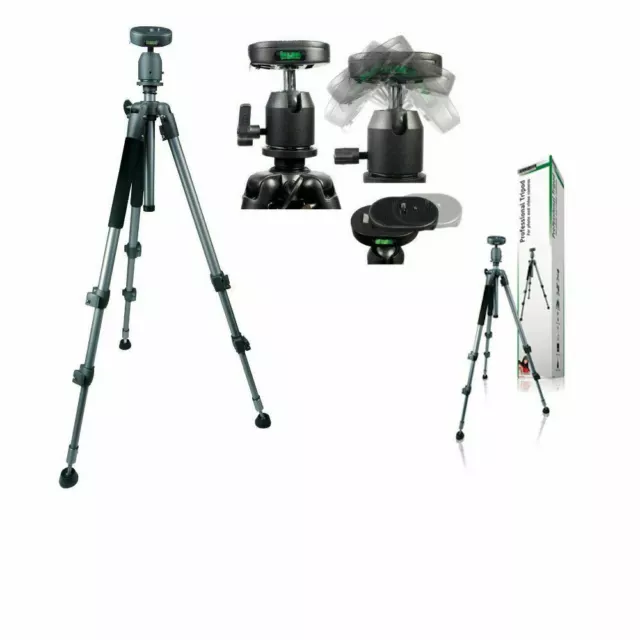Heavy Duty Aluminium Ball & Socket Pan Head Tripod 1.5m + Bag for DSLR Camera
