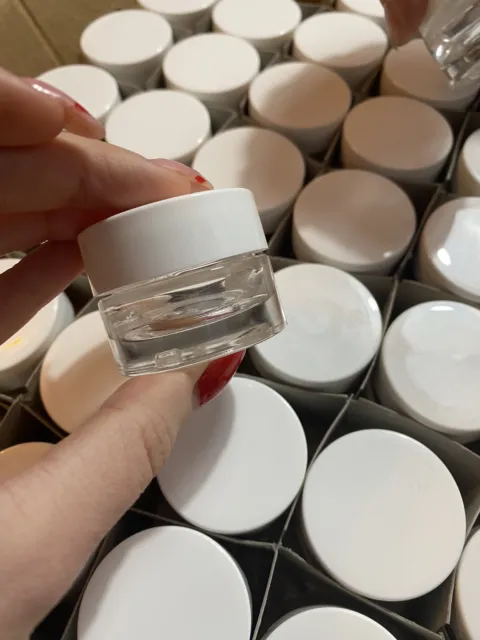 3g 5g 10g Empty Round Plastic Cosmetic Container Sample Pot Jar Clear Screw  Lid!