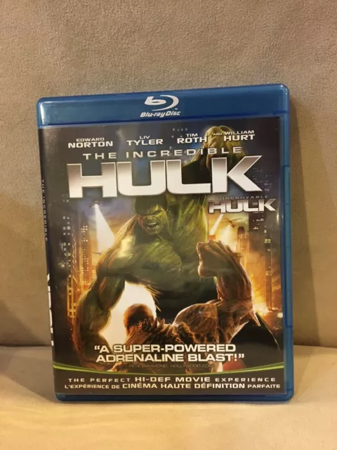 The Incredible Hulk (Blu-ray, 2008), good cond and tested, MCU Edward Norton