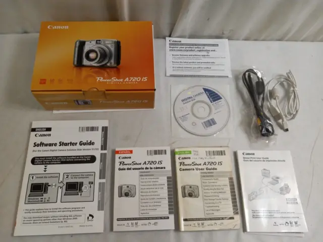 CANON PowerShot A720 IS Empty BOX & Accessories ONLY No Camera