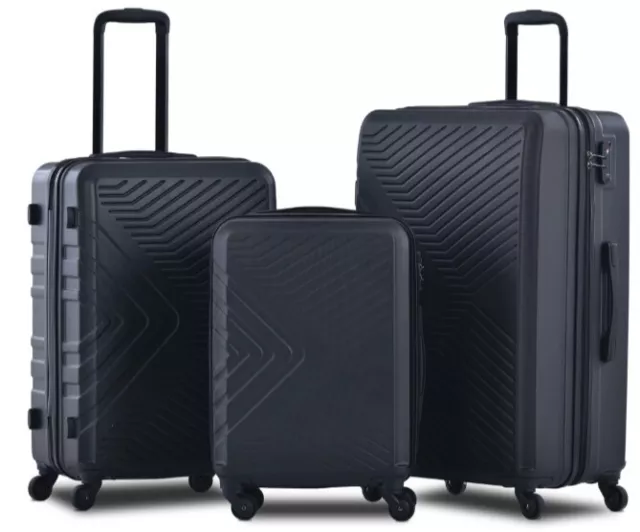 3 Piece Luggage Set Hardshell Lightweight Suitcase with TSA Lock Spinner Wheels