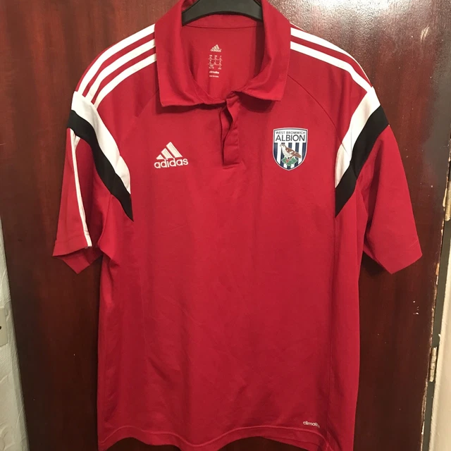 West Bromwich Albion WBA 2014/15  Red Adidas Climalite Polo Shirt U.K. Size XL