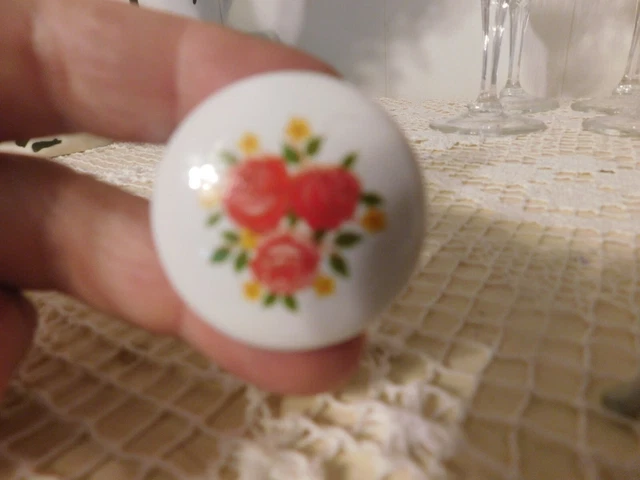 3 Amerock Blanc Avec Porte En Céramique Fleur, Bouton De Tiroir, Traction, Bp-725A-Cw3 2