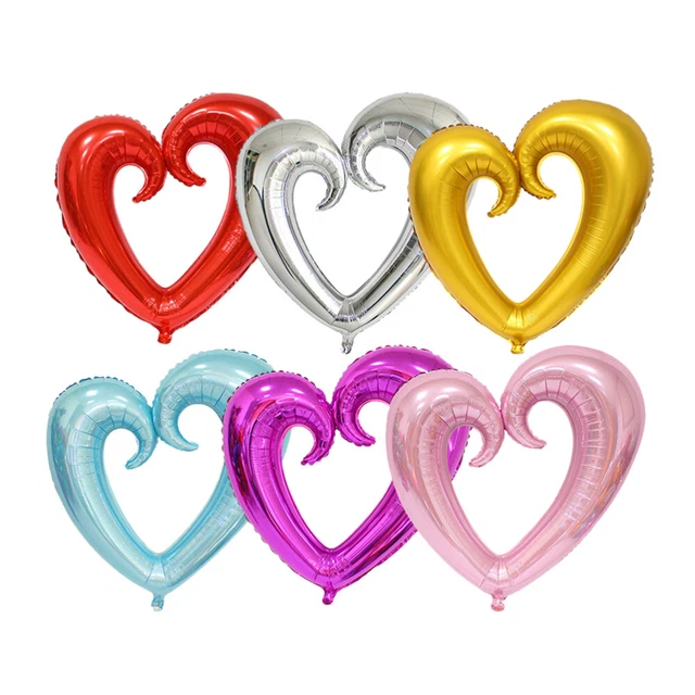 6 piezas 43 pulgadas corazón globos foto accesorios corazón globos
