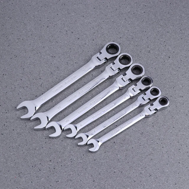 6 1 6-12mm Dual Heads Ratchet 180 degrés Réglable Dienchs Dienchs Spanners S 2