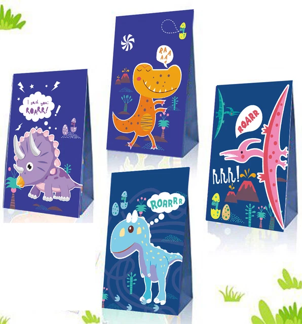 Dinosaur Goodie Candy Treat Bags Dino Kids Birthday T-Rex Roar Party Favors