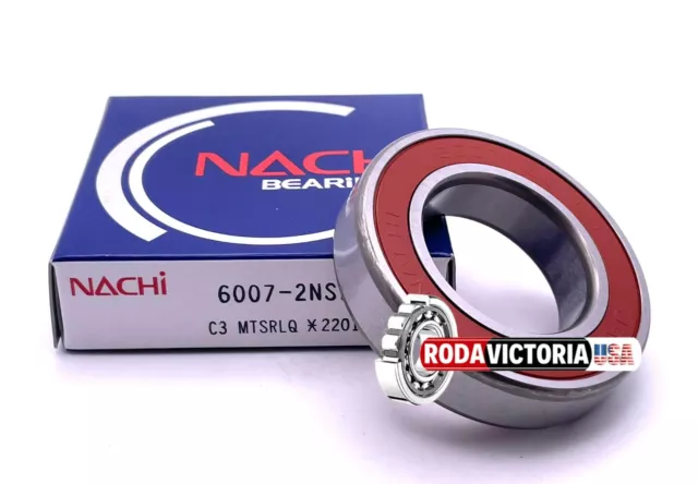 NACHI 6007-2NSE9 C3 DEEP GROOVE BALL BEARING, RUBBER SEALS 6007-2RS  35x62x14 mm