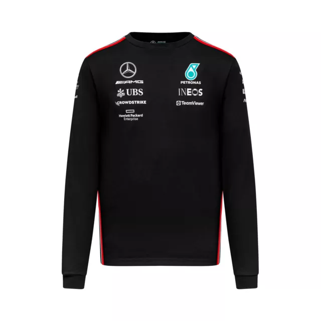 Mercedes AMG Petronas F1 Team Long Sleeve T-Shirt men's Black 2023 Free UK Ship