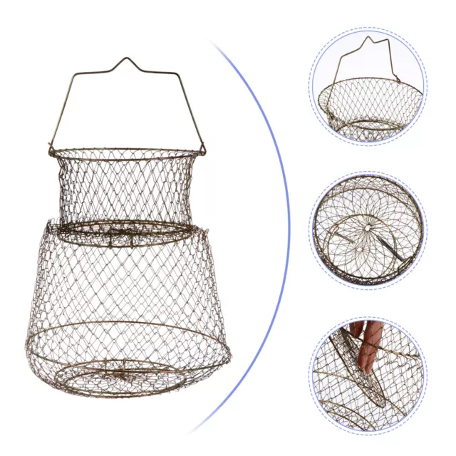 Cage À Poisson En Maille Bourriche De Pêche Filet Pliable Plier