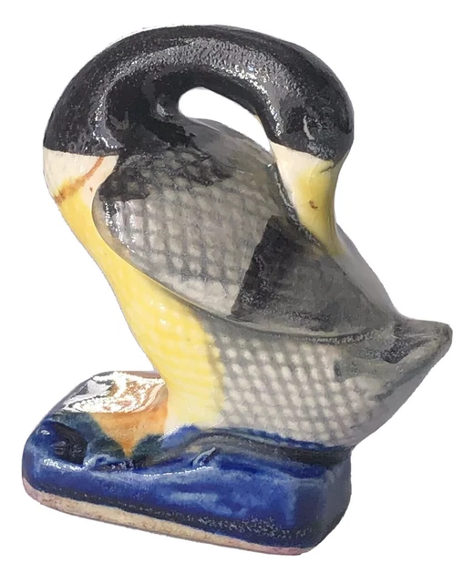 Vintage Porcelain Yellow 2.5” Tall Swan Duck Goose Figurine 1950’s Marked Japan