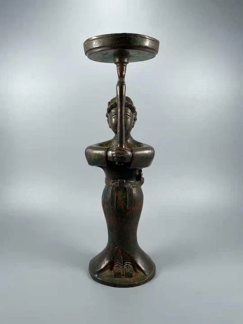 Chinese Bronze Handmade Exquisite Candlestick Statue 14098