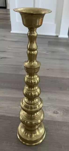 Vintage  Japan Mid-Century 18" Tall Brass Candle Holder Alter Candlestick