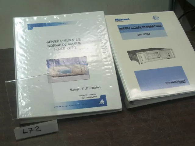 AEROFLEX MARCONI 2030 Series USER MANUAL + MANUEL D"UTILISATION - L72