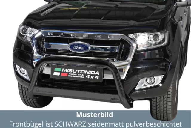 Frontbügel Edelstahl schwarz für Ford Ranger 2016- Ø63mm mit Gutachten