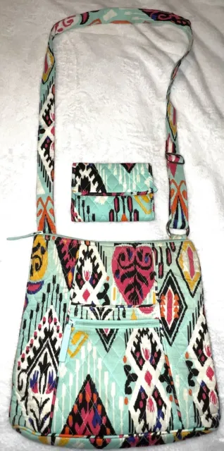 Vera Bradley Hipster Crossbody Purse Bag in Pueblo Pattern With Tri-Fold Wallet