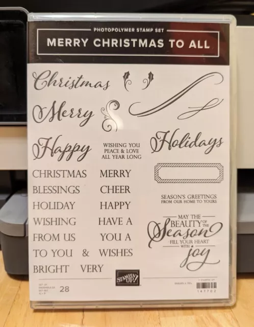 Stampin' Up-MERRY CHRISTMAS TO ALL Stamp Set 28 pcs.--BRAND NEW! Great Price!