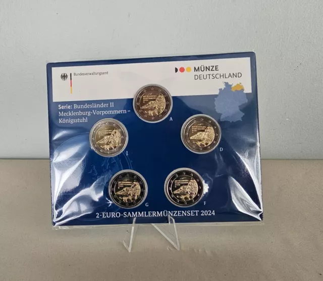 Coffret 5 x 2 Euros Commémorative Allemagne Lander Mecklenburg 2024 BU