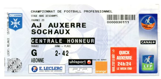 Ticket FRA AJ Auxerre - FC Sochaux 2006/07