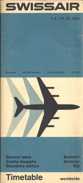 Swissair system timetable 4/1/70 [3071]