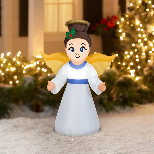 3.5FT TALL ANGEL Airblown Inflatable Holiday Time Christmas Gemmy LED
