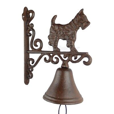 Scottie Dog Dinner Bell Cast Iron Wall Mounted Antique Style Scottish Terrier