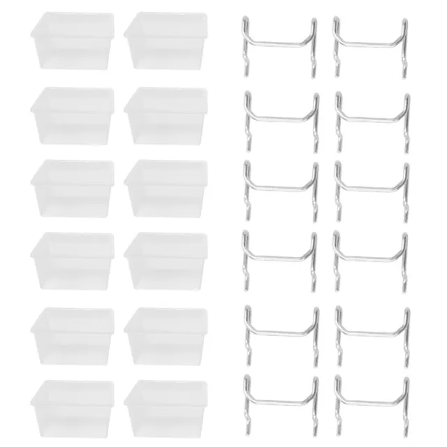 12 Pieces Plastic Bins Kit - Bins with Hooks - Acces