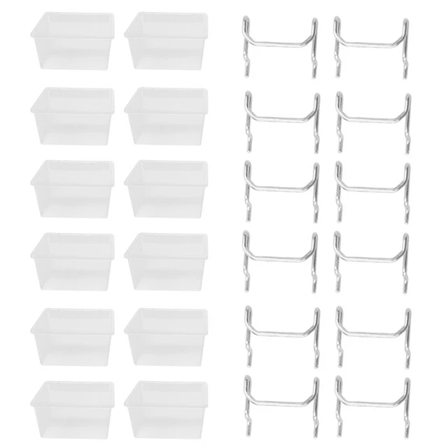 12 Pieces Plastic Bins Kit - Bins with Hooks - Acces