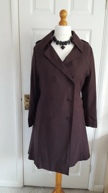 LEE COOPER BROWN Double Breasted Swing Back Coat Size 14 BNWT