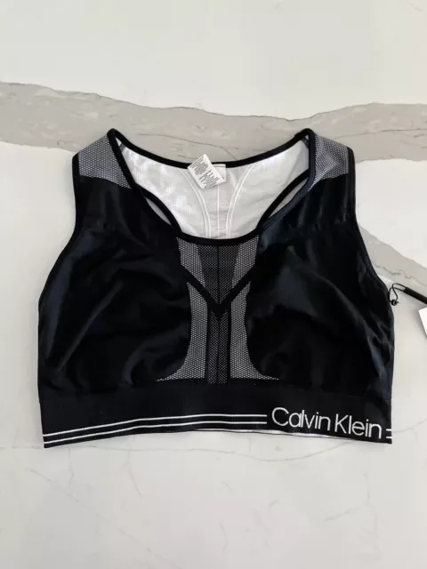 NWT Calvin Klein Black/White Reversible Sports bra 2X