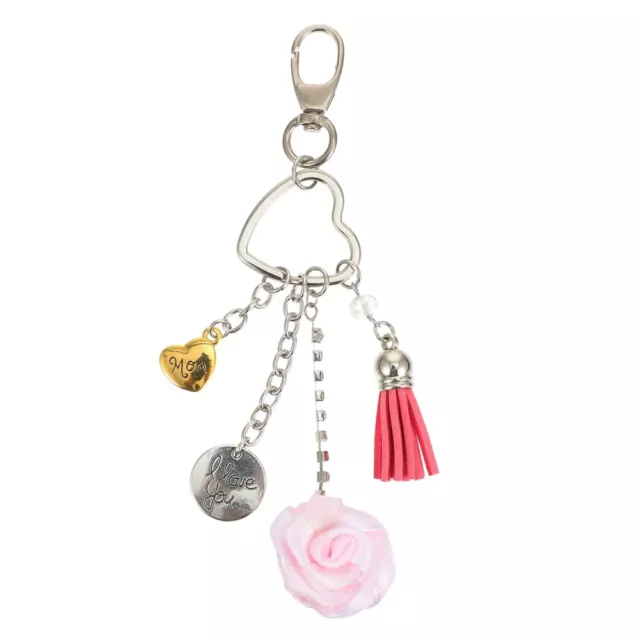 Mom's Day Rose Keychain with Tassel for Car or Bag
