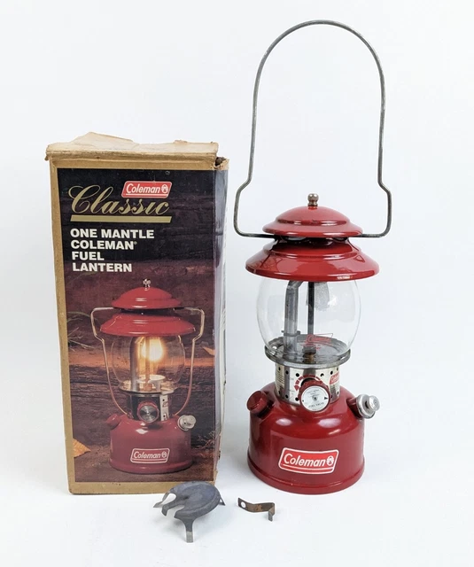 Coleman 200B Single Mantle Classic Red Lantern Sept 1997 + Box FUEL LEAK ~ PARTS