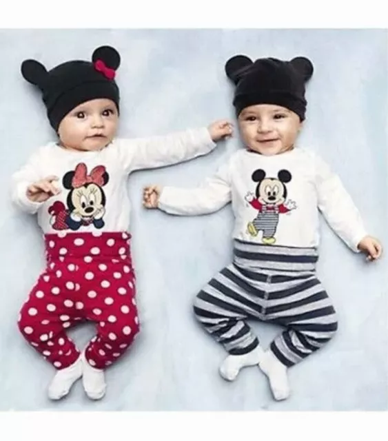 set completo neonato minnie mickey mouse cotone body idea regalo