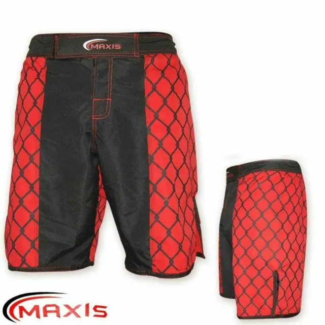 Muay Thai Kickboxing MMA Shorts Training Trunks Boxing Martial Arts Black Red