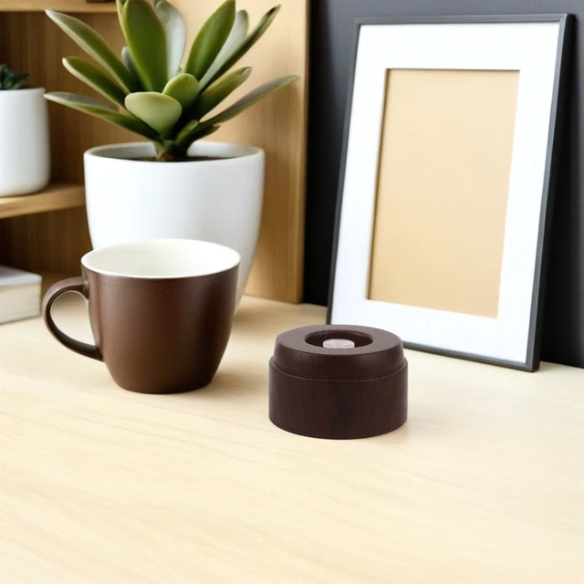 ROTATING LED CRYSTAL Display Stand with Brown Wood Grain Reusable PVC ...