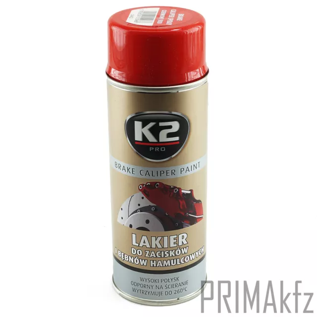 4x ORIGINAL K2 Bremssattellack Spray Brake Caliper Paint Rot 400ml 3