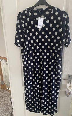 BNWT NEXT Navy Spotted Dress - Lined