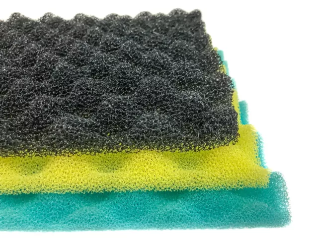 Aquarium Bio Sponge Foam Filter Media Pad for Fish Tank Sump Pond 17"x11"x1" Set