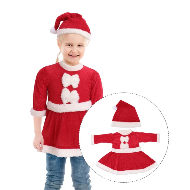 1 set 80 cm altezza bambini abito Babbo Natale festa cosplay